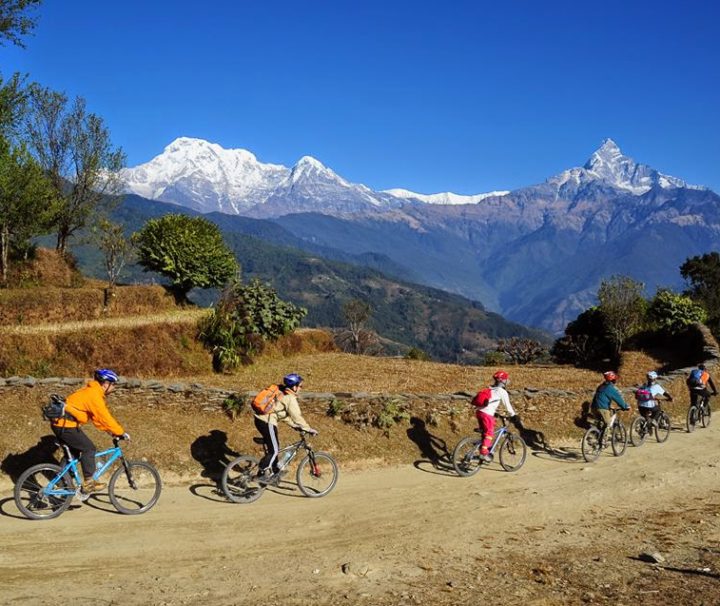 Cycling in village of Pokhara